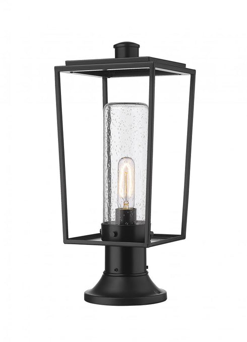 Z-Lite Sheridan 1 Light Outdoor Pier Mounted Fixture in Black Finish Model: 594PHMR-553PM-BK