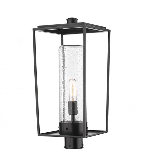 Z-Lite Sheridan 1 Light Outdoor Post Mount Fixture in Black Finish Model: 594PHBR-BK