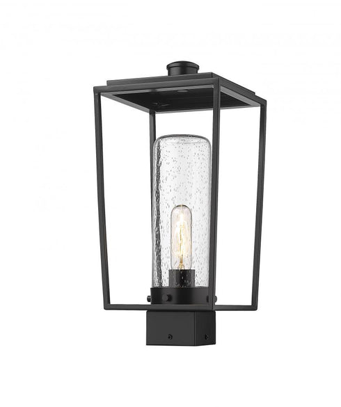 Z-Lite Sheridan 1 Light Outdoor Post Mount Fixture in Black Finish Model: 594PHMS-BK