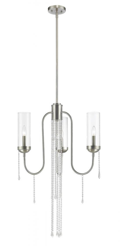 Z-Lite Siena 3 Light Chandelier in Brushed Nickel Finish Model: 433-3BN