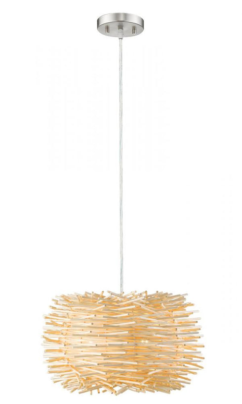 Z-Lite Sora 1 Light Pendant in Brushed Nickel Finish Model: 459-16NAT