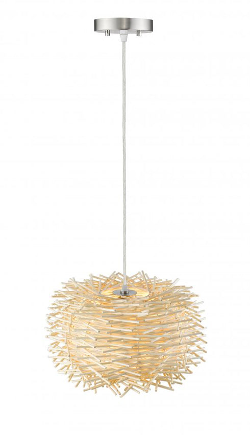 Z-Lite Sora 1 Light Pendant in Brushed Nickel Finish Model: 459-16NAT