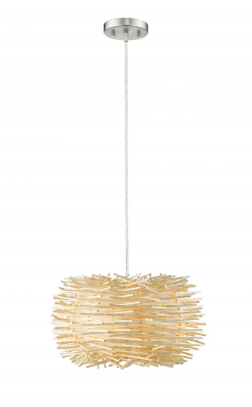 Z-Lite Sora 1 Light Pendant in Brushed Nickel Finish Model: 459-16NAT