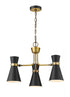 Z-Lite Soriano 3 Light Chandelier in Matte Black + Heritage Brass Finish Model: 728-3MB-HBR