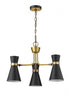 Z-Lite Soriano 3 Light Chandelier in Matte Black + Heritage Brass Finish Model: 728-3MB-HBR