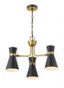 Z-Lite Soriano 3 Light Chandelier in Matte Black + Heritage Brass Finish Model: 728-3MB-HBR
