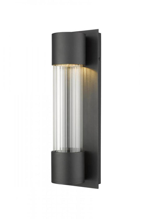 Z-Lite Striate 1 Light Outdoor Wall Light in Black Finish Model: 575S-BK-LED