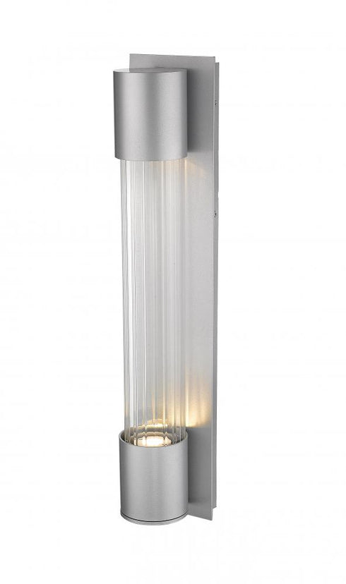 Z-Lite Striate 2 Light Outdoor Wall Light in Silver Finish Model: 575B-SL-LED