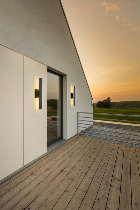 Z-Lite Stylet 2 Light Outdoor Wall Light in Sand Black Finish Model: 5006-24BK-LED