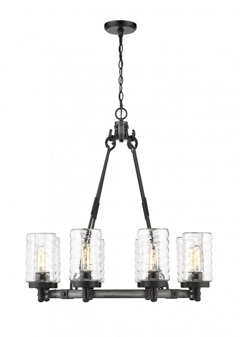 Z-Lite Tahoe 8 Light Outdoor Chandelier in Ashen Barnboard Finish Model: 588-8ABB