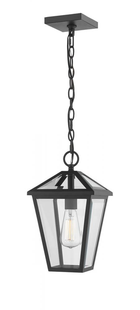Z-Lite Talbot 1 Light Outdoor Chain Mount Ceiling Fixture in Black Finish Model: 579CHM-BK