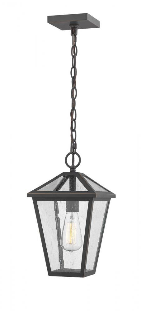 Z-Lite Talbot 1 Light Outdoor Chain Mount Ceiling Fixture in Black Finish Model: 579CHM-BK
