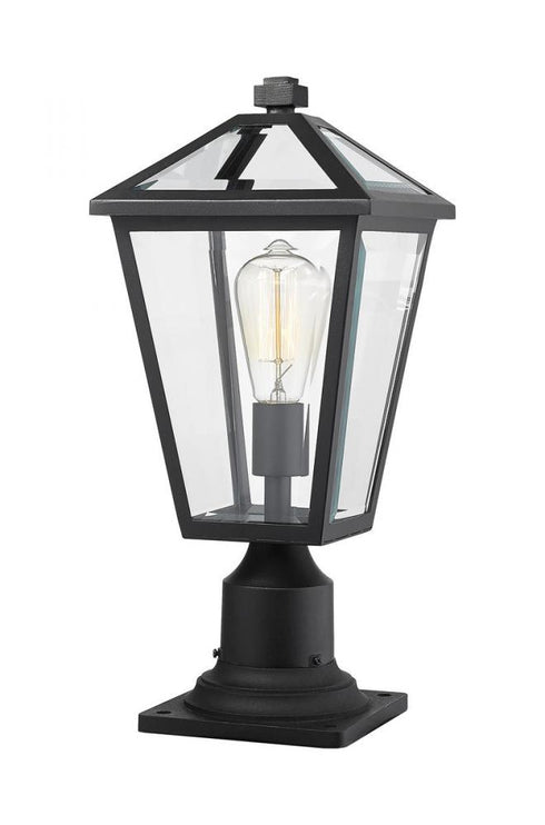 Z-Lite Talbot 1 Light Outdoor Pier Mounted Fixture in Black Finish Model: 579PHMR-533PM-BK