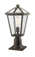 Z-Lite Talbot 1 Light Outdoor Pier Mounted Fixture in Black Finish Model: 579PHMR-533PM-BK