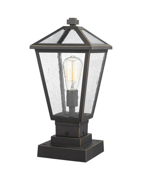 Z-Lite Talbot 1 Light Outdoor Pier Mounted Fixture in Black Finish Model: 579PHMS-SQPM-BK