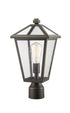 Z-Lite Talbot 1 Light Outdoor Post Mount Fixture in Black Finish Model: 579PHMR-3-564P-BK