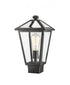 Z-Lite Talbot 1 Light Outdoor Post Mount Fixture in Black Finish Model: 579PHMS-BK