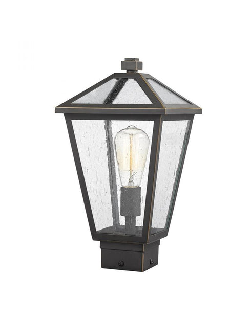Z-Lite Talbot 1 Light Outdoor Post Mount Fixture in Black Finish Model: 579PHMS-BK