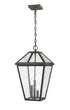 Z-Lite Talbot 3 Light Outdoor Chain Mount Ceiling Fixture in Black Finish Model: 579CHXL-BK