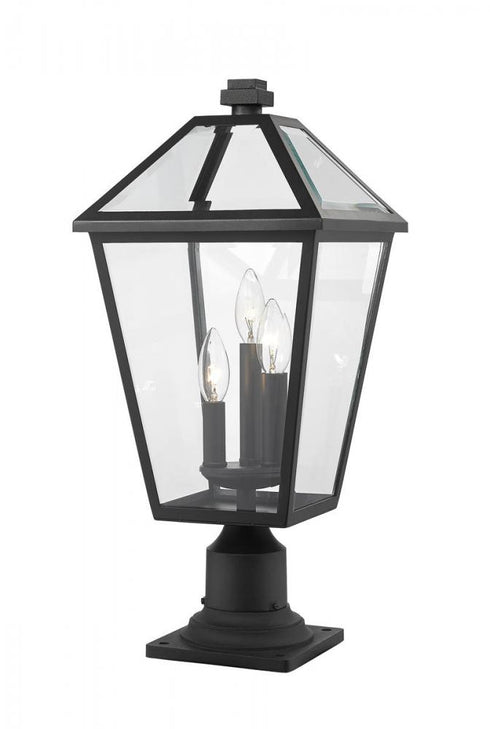 Z-Lite Talbot 3 Light Outdoor Pier Mounted Fixture in Black Finish Model: 579PHBR-533PM-BK