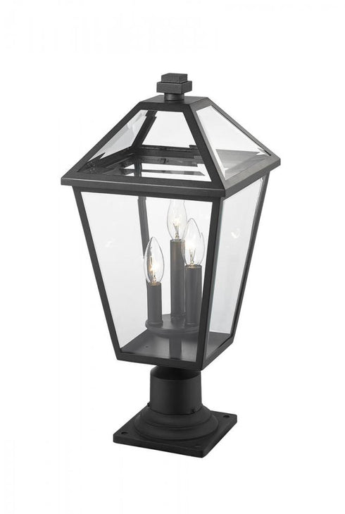 Z-Lite Talbot 3 Light Outdoor Pier Mounted Fixture in Black Finish Model: 579PHBR-533PM-BK