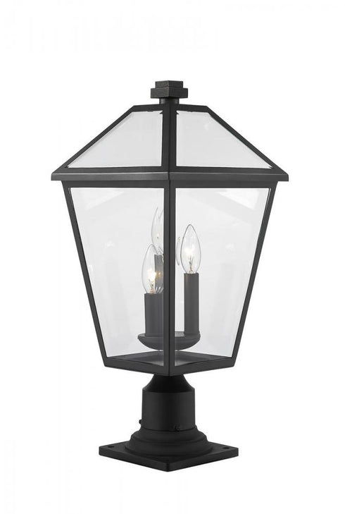 Z-Lite Talbot 3 Light Outdoor Pier Mounted Fixture in Black Finish Model: 579PHBR-533PM-BK