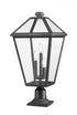 Z-Lite Talbot 3 Light Outdoor Pier Mounted Fixture in Black Finish Model: 579PHXLR-533PM-BK