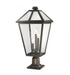 Z-Lite Talbot 3 Light Outdoor Pier Mounted Fixture in Black Finish Model: 579PHXLR-533PM-BK