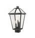 Z-Lite Talbot 3 Light Outdoor Post Mount Fixture in Black Finish Model: 579PHBS-BK