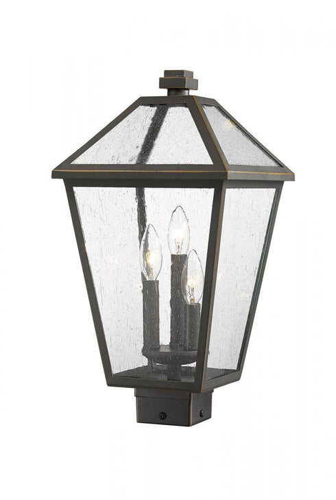Z-Lite Talbot 3 Light Outdoor Post Mount Fixture in Black Finish Model: 579PHBS-BK