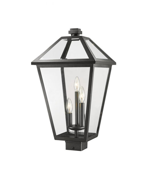 Z-Lite Talbot 3 Light Outdoor Post Mount Fixture in Black Finish Model: 579PHXLS-BK