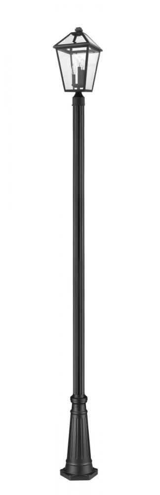 Z-Lite Talbot 3 Light Outdoor Post Mounted Fixture in Black Finish Model: 579PHBR-519P-BK
