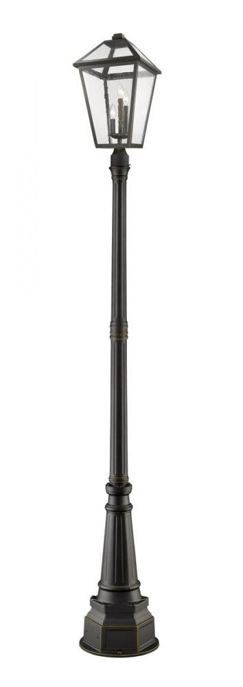 Z-Lite Talbot 3 Light Outdoor Post Mounted Fixture in Oil Rubbed Bronze Finish Model: 579PHXLR-564P-ORB