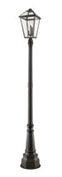 Z-Lite Talbot 3 Light Outdoor Post Mounted Fixture in Oil Rubbed Bronze Finish Model: 579PHXLR-564P-ORB