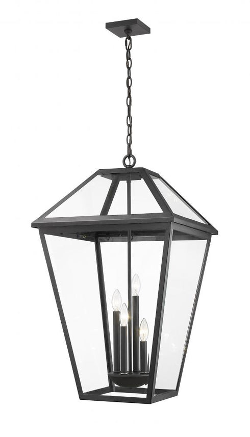 Z-Lite Talbot 4 Light Outdoor Chain Mount Ceiling Fixture in Black Finish Model: 579CHXLX-BK