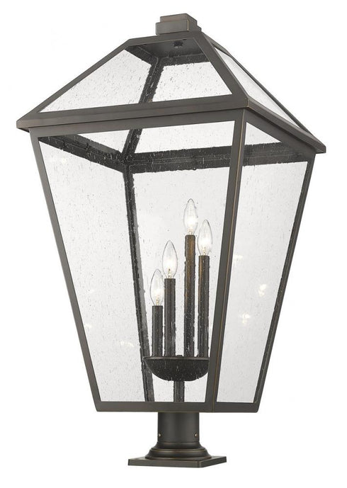Z-Lite Talbot 4 Light Outdoor Pier Mounted Fixture in Black Finish Model: 579PHXLXR-533PM-BK