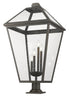 Z-Lite Talbot 4 Light Outdoor Pier Mounted Fixture in Black Finish Model: 579PHXLXR-533PM-BK