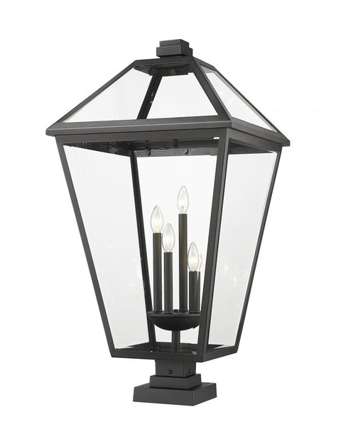 Z-Lite Talbot 4 Light Outdoor Pier Mounted Fixture in Black Finish Model: 579PHXLXS-SQPM-BK