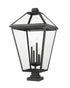 Z-Lite Talbot 4 Light Outdoor Pier Mounted Fixture in Black Finish Model: 579PHXLXS-SQPM-BK