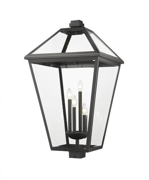 Z-Lite Talbot 4 Light Outdoor Post Mount Fixture in Black Finish Model: 579PHXLXS-BK