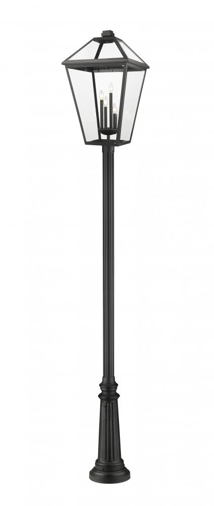 Z-Lite Talbot 4 Light Outdoor Post Mounted Fixture in Black Finish Model: 579PHXLXR-511P-BK