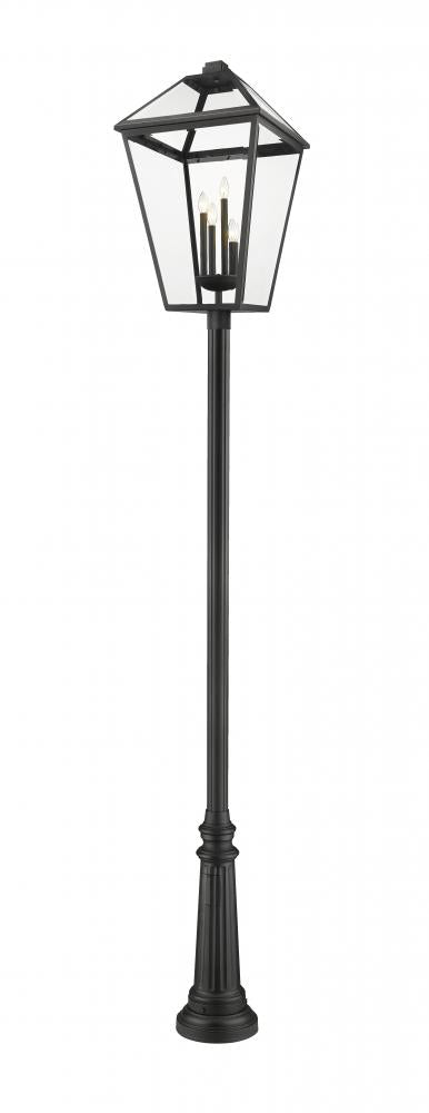 Z-Lite Talbot 4 Light Outdoor Post Mounted Fixture in Black Finish Model: 579PHXLXR-511P-BK