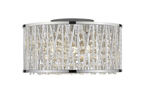 Z-Lite Terra 3 Light Flush Mount in Chrome Finish Model: 872CH-RF12