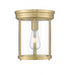 Z-Lite Thayer 1 Light Flush Mount in Brushed Nickel Finish Model: 742F9-BN