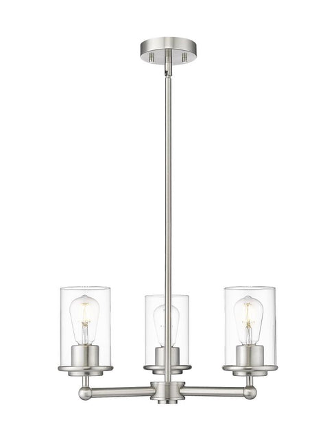 Z-Lite Thayer 3 Light Chandelier in Brushed Nickel Finish Model: 742-3BN