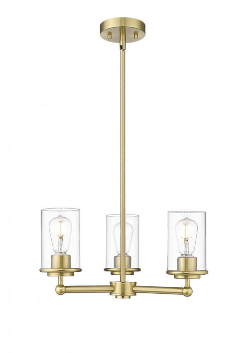 Z-Lite Thayer 3 Light Chandelier in Brushed Nickel Finish Model: 742-3BN