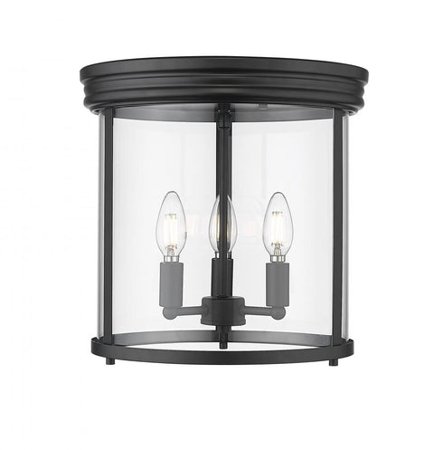 Z-Lite Thayer 3 Light Flush Mount in Brushed Nickel Finish Model: 742F13-BN