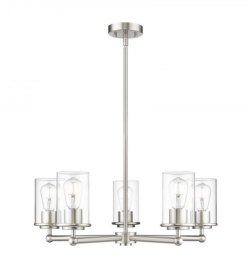 Z-Lite Thayer 5 Light Chandelier in Brushed Nickel Finish Model: 742-5BN