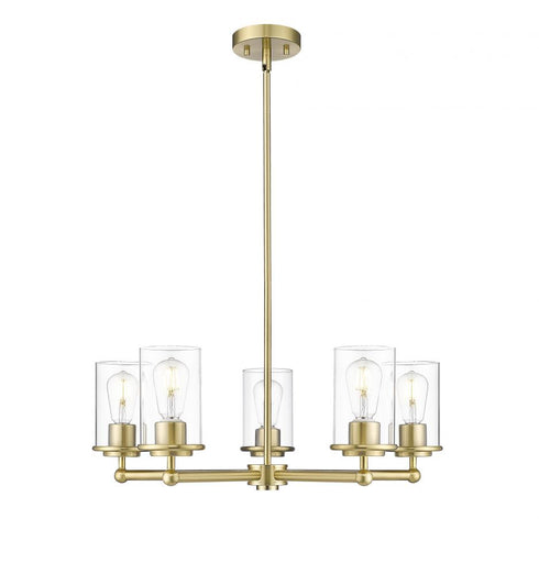Z-Lite Thayer 5 Light Chandelier in Brushed Nickel Finish Model: 742-5BN