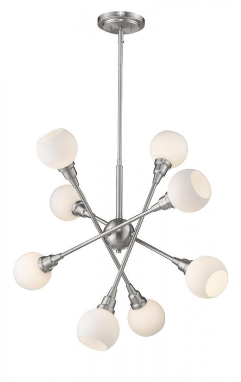Z-Lite Tian 8 Light Chandelier in Brushed Nickel Finish Model: 616-8C-BN